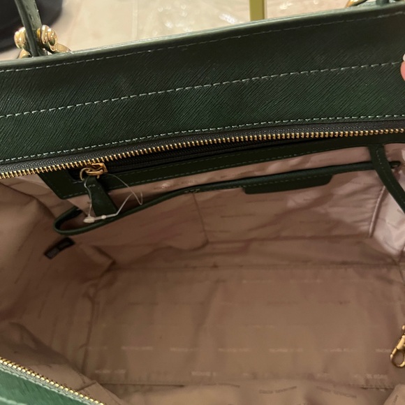 Michael Kors Olive Green Saffiano Leather Tote Gold Hardware - Picture 7 of 9